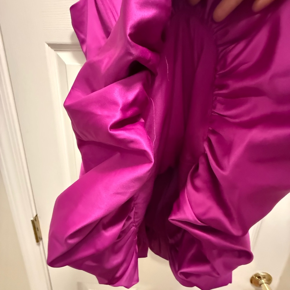 Pink Ruched A-line Prom Dress - Picture 3 of 9